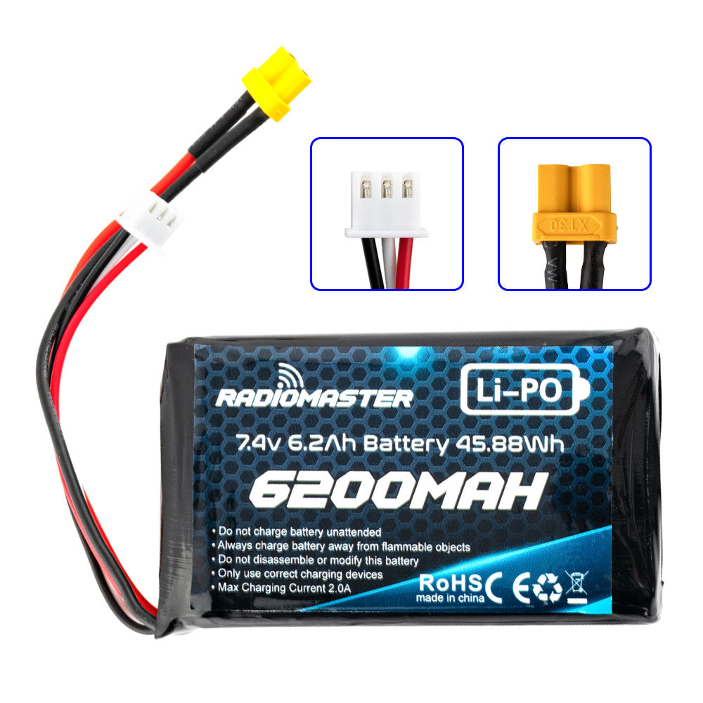 2S 7.4V 6200mAh Lipo Battery – RadioMaster RC